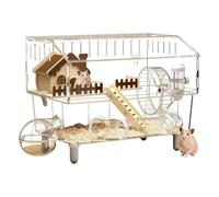 Jaula para hámster, Clear Habitat House for Animal,Small Pet Enclosure Habitat | para hámster enano Gerbil Chinchilla Bunny Hedgehog Ferret