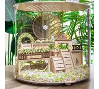 Jaula para Hámster con Accesorios - Transparente No Requiere Montaje Lista para Usar para 2 O 3 HáMsteres O Cobayas(40 * 40 * 36.6cm)