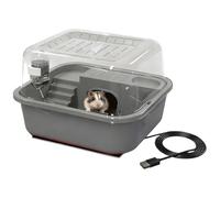 Jaula para hámster con asa, para el hogar de hámster, rueda transparente silenciosa, jaulas para hámsteres calentadas por USB, para ardilla, gerbo calmante, jugar, ejercicio, balcón, aula, apartamento