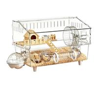 Jaula para hámster de 17,7 x 11,8 x 13,5 pulgadas, de enriquecimiento extraíble, jaula para ratones, recinto para hábitats para viajes al aire libre, mascotas, casa de animales pequeños