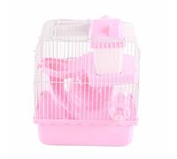 Jaula para hámster de 2 Niveles.Hábitat de Alambre de plástico Pesado para Kits de jaulas para Animales pequeños (Rose)
