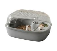 Jaula para hámster de dos pisos, jaula de hábitat para hámster, casa de animales pequeños con rueda de ejercicio, jaula de animales para sus compañeros, mejorando tanto el tiempo de juego como las