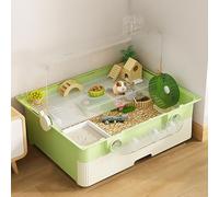 Jaula para Hámster DIY, Caja de Cría para Hámster con Túnel Tipo Domo Tipo Cajón, Diseño de Doble Capa, Fácil Instalación(Green)
