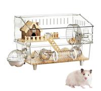 Jaula para Hámster | Dos Niveles Transparente Hábitat para Chinchilla | Gran Espacio para Hámsteres | para Observación de Animales Pequeños en Interiores y Exteriores