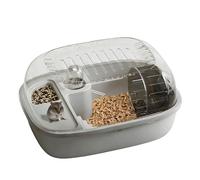 Jaula para hámster Enano, Parte Que se Puede Abrir, portátil, práctica Transparente, pequeña Jaula de Animales, para Dormitorio, Oficina, Dormitorio, Sala de Estar, balcón