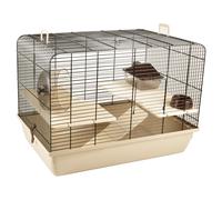 Jaula Para Hámster Flamingo Milo 2 Beige 58x38x42 Cm 2 Niveles Accesorios