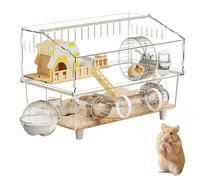 Jaula para Hámster Grande | Claro de 2 Pisos, Parque para Chinchilla,Espacio para Roedores - para Observación de Animales, Hogar para Mascotas Pequeñas, Interior y Exterior, Viaje