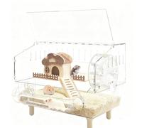 Jaula Para Hámster - Hábitat Acrílico De 17,7 Pulgadas | Juego De Jaulas Para Animales Pequeños De Doble Capa: Espacioso Recinto Transparente Con Accesorios Para Hámsteres, Ratones Y Roedores, Fácil D