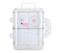 Jaula para Hámster, Hábitat de Hámster de Lujo de Doble Capa con Recipiente para Comida, Botella de Agua, Túnel para Rueda para Animales Pequeños, Jerbos, Ratón, Hámster Enano (2