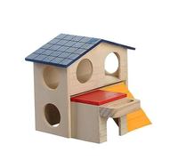 Jaula para hámster Hamster Sleeping Grinding Pet House con comedero Casa pequeña de Dos Pisos Villa escaleras