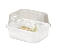 Jaula para hámster - Jaula acrílica de visión de 360° para Mascotas, hábitat Transparente Interactivo para Animales pequeños | con Ruedas | Incluye baño de y de Agua, recinto para