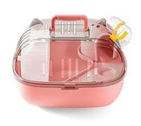 Jaula para hámster Jaula for hámster, dispensador de Agua portátil Transparente, Rueda for Uso Externo(Pink)