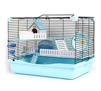 Jaula para hámster Jaula para hámster Azul Transparente Jaula para hámster Villa Jaula de Transporte portátil Castillo Nido de hámster Jaula de cría Suministros para Mascotas (Azul3 47 * 32 * 34 cm)