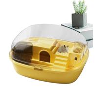 Jaula para hámster, jaulas de hámster y hábitats | Jaula acrílica transparente divertida e interactiva - Casa de hámster para jerbos, ratones y otros animales pequeños, incluye botella de agua, rueda