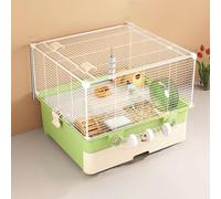 Jaula para Hámster para Cobayas Especial para Chinchillas, para Animales Pequeños Puerta Superior PanoráMica Extragrande con Cajones Extraíbles(Green,12pcs)