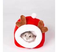 Jaula para hámster y animales pequeños, accesorios de jaula de algodón escondite para otoño e invierno, para mantener el calor de las ratas de cobaya (Navidad B)