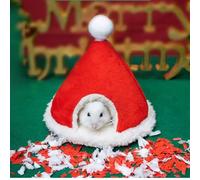 Jaula para hámster y animales pequeños, accesorios de jaula de algodón escondite para otoño e invierno, para mantener el calor de las ratas de cobaya (Navidad A)