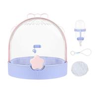 Jaula para hámsters de viaje, jaula de hámster, caja de transporte, transparente, accesorios para mascotas con botella para erizos, hurones, ratones, chinchilla, camping, vacaciones, viajes, para