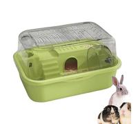 Jaula para hámsters domésticos - Hábitat para animales pequeños de doble capa, valla multinivel con rueda para ejercicios, área de descanso acogedora, sección de comedor segura, espacio para