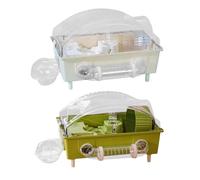 Jaula para hámsters - Recinto de hábitat para mascotas, casa para animales de interior multinivel, casita transparente para pequeños erizos, chinchillas, conejos, jerbo enano |