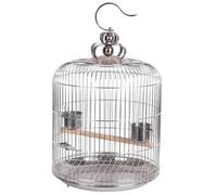 Jaula para Loros Jaula para Pájaros Vintage, Jaula Colgante para Pájaros con Alimentador, Jaulas Redondas De Acero Inoxidable, Portador De Pájaros para Casa para Exteriores Interiores(36cm)