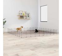 Jaula para Mascotas de 36 Paneles Puerta, Xichuzi Jaulas para Conejos, Jaula Cobaya, Recinto para Conejos, Valla para Mascotas, Cosas para Conejos, Parque para Conejos, Acero Negro 35x35 cm