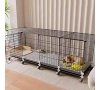 Jaula para mascotas de interior para perros y gatos pequeños y medianos, caseta portátil con inodoro integrado y ruedas universales para una fácil movilidad