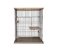 Jaula para Mascotas, Jaula de Madera para Gatos, Caja Grande con Valla Estilo Apartamento para Gatos de 2 Pisos, Criadero Interior Ideal para Perrera,White,71 * 56 * 83cm
