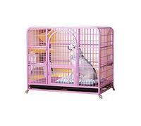 Jaula para Mascotas, Jaula para Perros y Gatos con Valla para Inodoro, jaulas Grandes para Mascotas, jaulas para Mascotas de Villa, perreras cercadas, Negro, Mediano (Rosa M)