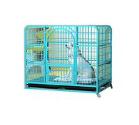 Jaula para Mascotas, Jaula para Perros y Gatos con Valla para Inodoro, jaulas Grandes para Mascotas, jaulas para Mascotas de Villa, perreras cercadas, Negro, Mediano (Azul S)