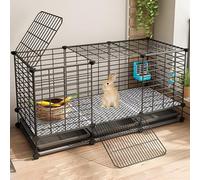 Jaula para mascotas pequeña con ruedas con bandejas extraíbles y alfombrillas para pies, corralito interior para conejos, pollos y otros animales pequeños