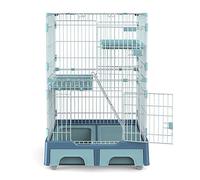 Jaula para Mascotas Villa para Gatos Grande de Tres Pisos Jaula para Gatos doméstica con Caja de Almacenamiento Caja de Arena para Gatos Espacio Grande 32,6 * 23,2 * 52 Pulgadas,Azul