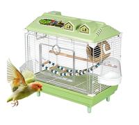 Jaula Para Ninfas Hogar Portátil Transparente para Ninfas | Jaula Para Conuros Con Percha De Madera para Agapornis Pinzones Cotorras Guacamayos Cacatúas en