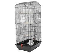 Jaula para pájaros, aviario de pájaros, pajarera con asa portátil para periquitos, canarios, calopsita, jaula de pájaro, canario, loro, apto para todo tipo de aves, 46 x 36 x 92 cm