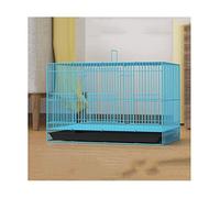 Jaula para pájaros. Bird Cages Metal Birdcages Rectangular Bird Carriers ABS Bottom Play Rolling Stand Pet Bird Cage Flight Cage(Blue M)