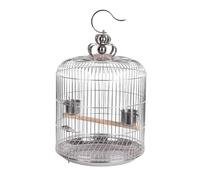 Jaula para pájaros. Bird Cages Round Birdcages House Bird Carrier Stainless Steel Hanging Bird Cage with Feeder Small Portable Bird Cages(26cm/10.2in)