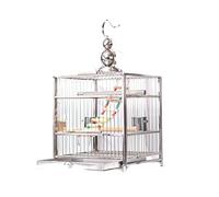 Jaula para pájaros. Bird Cages Stainless Steel Bird Cage Square Birdcages Portable Large Flight Cage with Rolling Stand Simple Bird Carriers(S)