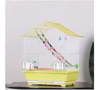 Jaula para pájaros. Bird Cages Wrought Iron Birdcages Small Parrot Bird Cage Household Metal Bird Carriers Portable Pet Products Flight Cage(Yellow)