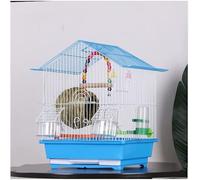 Jaula para pájaros. Bird Cages Wrought Iron Birdcages Small Parrot Bird Cage Household Metal Bird Carriers Portable Pet Products Flight Cage(Blue)