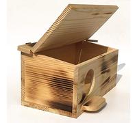 Jaula para pájaros Casa para pájaros de madera para exteriores Caja de cría de loros cálida para interiores Casa para hámster pequeña Suministros para mascotas Cuidado de aves de corral (B 27*15*13 cm