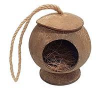 Jaula para pájaros, casa para pájaros, Material de hábitat para Mascotas, Hermoso Nido de anidación, Textura de cáscara de Coco Natural para agapornis, pinzones, Jaula para pájaros (C)