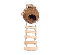 Jaula para pájaros, casa para pájaros, Material de hábitat para Mascotas, Hermoso Nido de anidación, Textura de cáscara de Coco Natural para agapornis, pinzones, Jaula para pájaros (D)