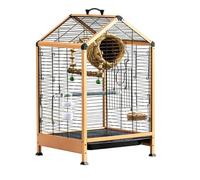 Jaula para Pájaros Colgante de Aluminio, Malla Horizontal para Periquitos | 35x33x56CM, Sin instalación, Asa de transporte, Fácil limpieza, Bandeja extraíble, para 2 pájaros