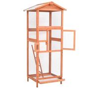 Jaula para pájaros de madera maciza de abeto, 68 x 62 x 166 cm, gran hábitat para animales pequeños, duradera y natural, ideal para pájaros y roedores