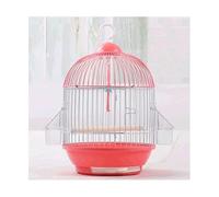 Jaula para pájaros de viaje portátil y ligera, con soporte rodante, para exteriores, con comedero (rosa)