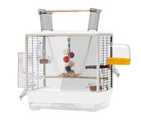 Jaula para pájaros Grande y sólida, jaulas Ornamentales Transparentes, portadores de Aves de cría de Lujo, Jaula de Vuelo Cuadrada para múltiples pájaros pequeños (Estilo F)