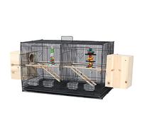 Jaula para pájaros grandes, jaula para loros y cacatúas con soporte, construcción de hierro, ideal para periquitos y palomas