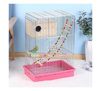 Jaula para pájaros Jaula de Metal galvanizada con Parte Superior Plana Piel de Tigre Cacatúa Pájaro Mango portátil Jaula voladora para Canario, Jaula para periquitos y pájaros del Amor (C)