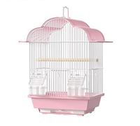 Jaula para pájaros Jaula for pájaros, casa, pájaro, Chalet, cajón, chasis, Puertos de expansión, manija, cacatúas, periquitos, gorriones Java Soporte de Jaula de Vuelo(Pink,Grande)