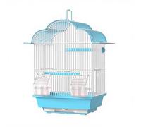 Jaula para pájaros Jaula for pájaros, casa, pájaro, Chalet, cajón, chasis, Puertos de expansión, manija, cacatúas, periquitos, gorriones Java Soporte de Jaula de Vuelo(Blue,Pequeño)